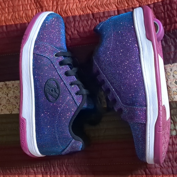 HEELYS* Galaxy super sparkle purple blue colour shift rear wheel HEELY shoes - Picture 10 of 17